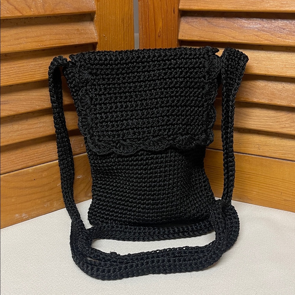 Black Crochet Shoulder Bag